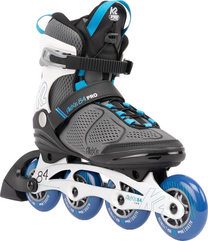 K2 Alexis 84 Pro Gray-Blue Womens Inline Skates - Image 3